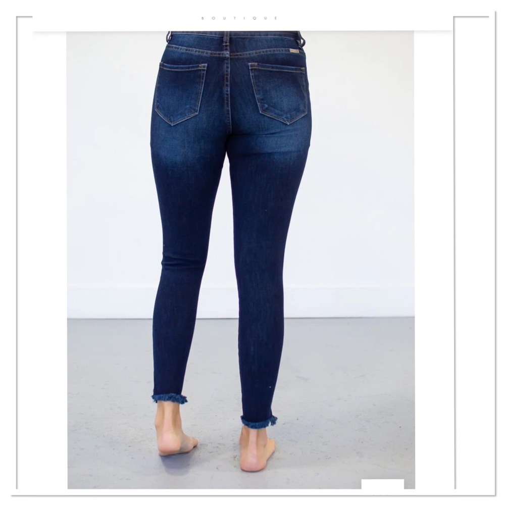 KANCAN Skinny Ankle Zip Distressed Knee Jeans Denim Size 5 / 26 - Picture 4 of 16
